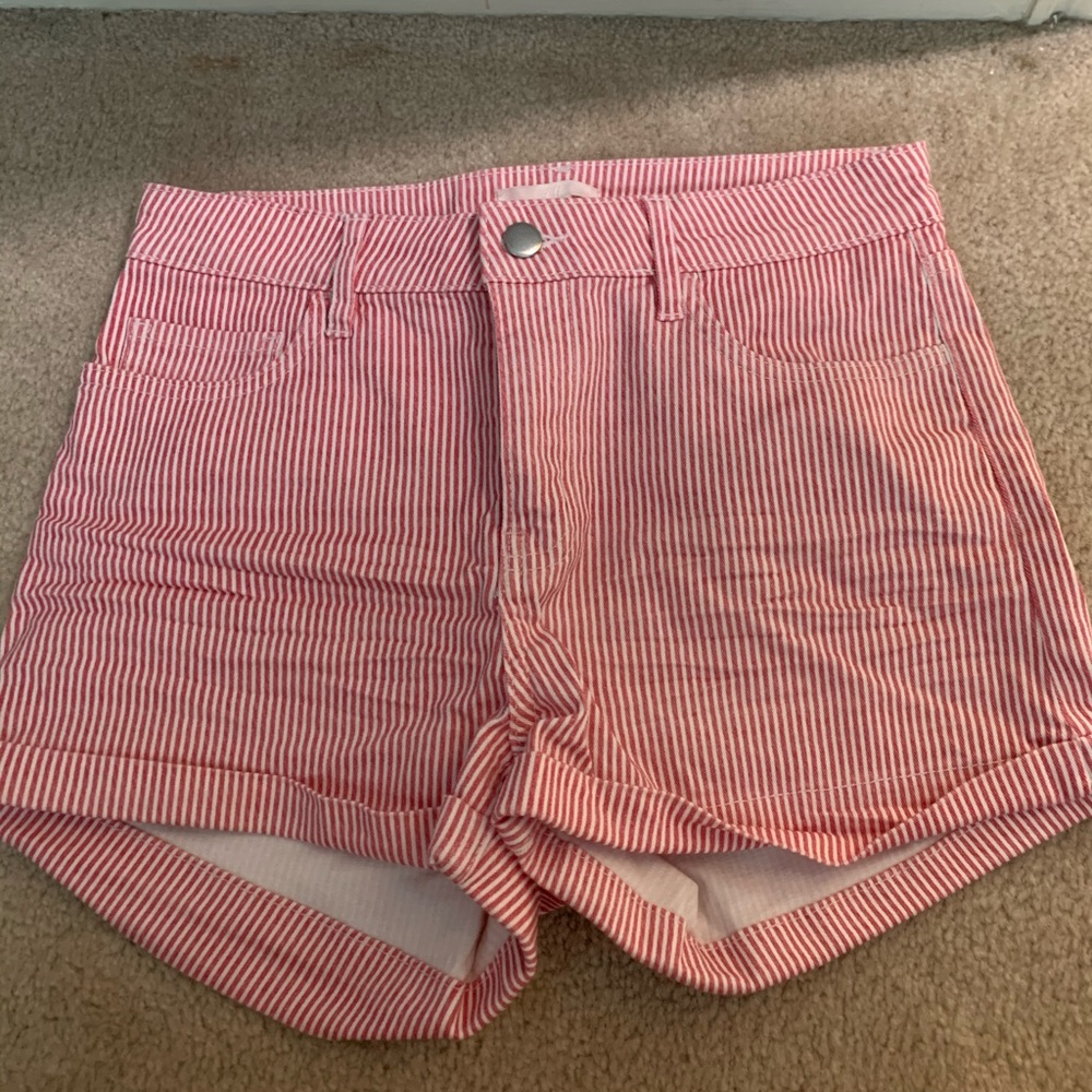 red striped shorts